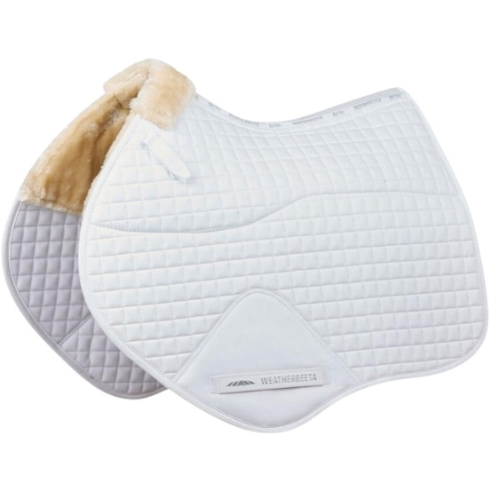 Weatherbeeta Prime Comfy Fleece Jump Shaped Saddle Pad 1006967 - White